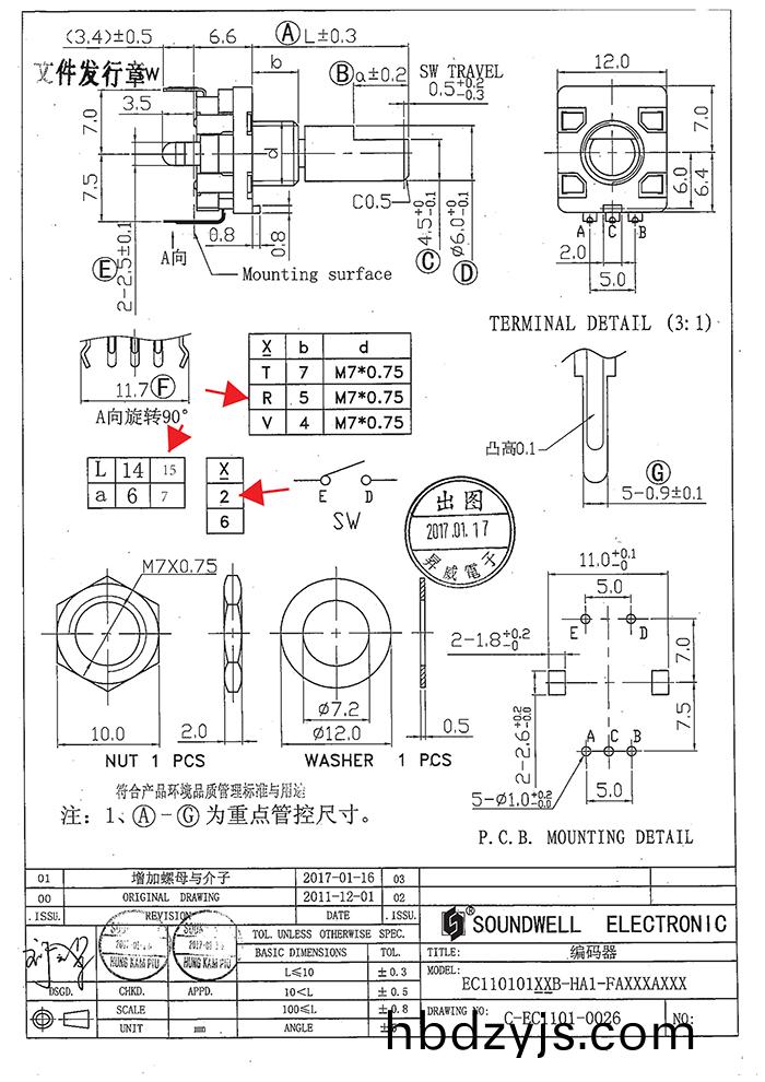ec11型編(bian)碼器帶(dai)開關(guan)槼格(ge)書
