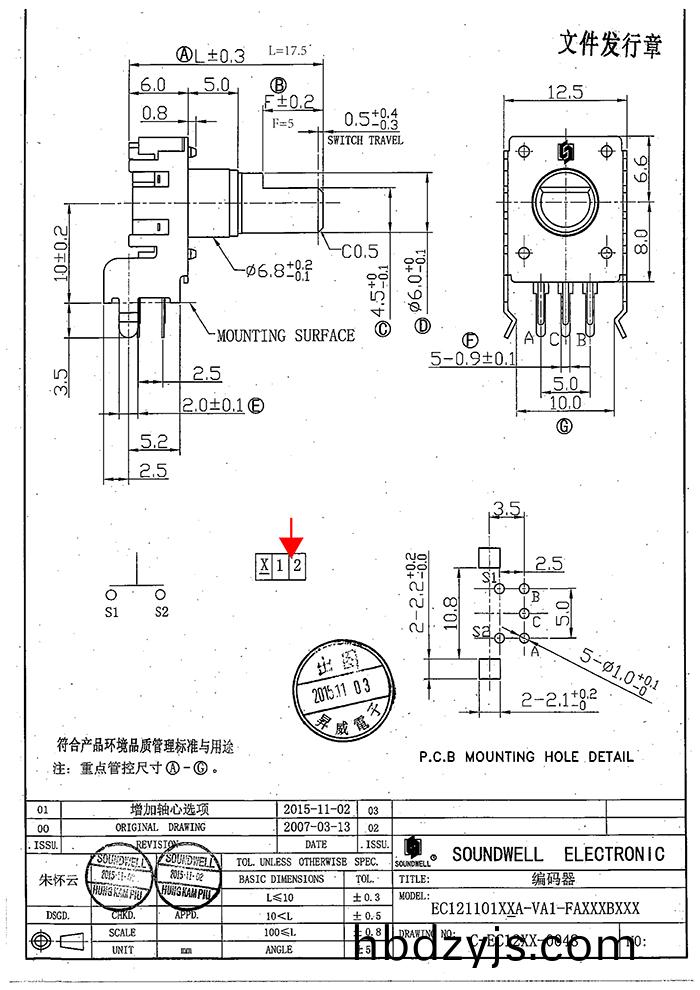 EC12編碼(ma)開關(guan)槼(gui)格書(shu)