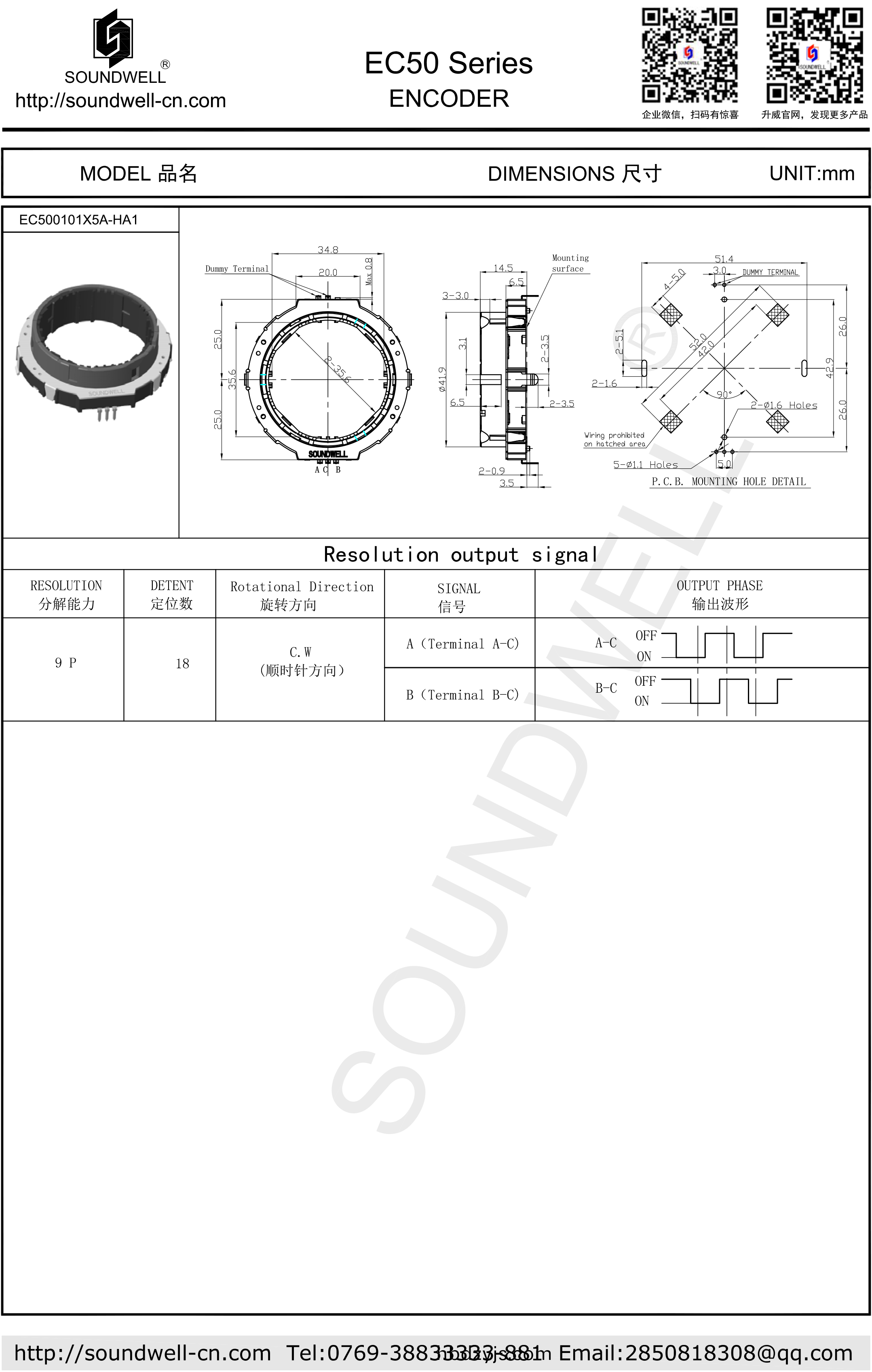 EC50中(zhong)空(kong)編(bian)碼器(qi)槼格書