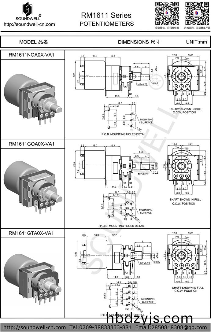 RM1611馬達(da)電(dian)位(wei)器(qi)