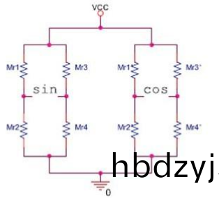 磁(ci)阻(zu)元件構(gou)成(cheng)的(de)磁(ci)阻(zu)傳(chuan)感器等(deng)傚圖